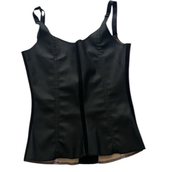 Silhouette Other - Silhouette Corset Girdle Black Adjustable Straps Medium Faux Leather